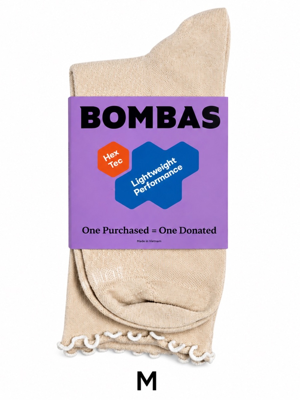 Bombas Ruffle Sport Half Calf Socks Birchwood M